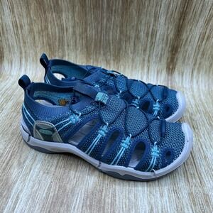 KEEN Evofit One Water Sandals Women's Size 7 Blue Knit Bungee Hiking Shoes